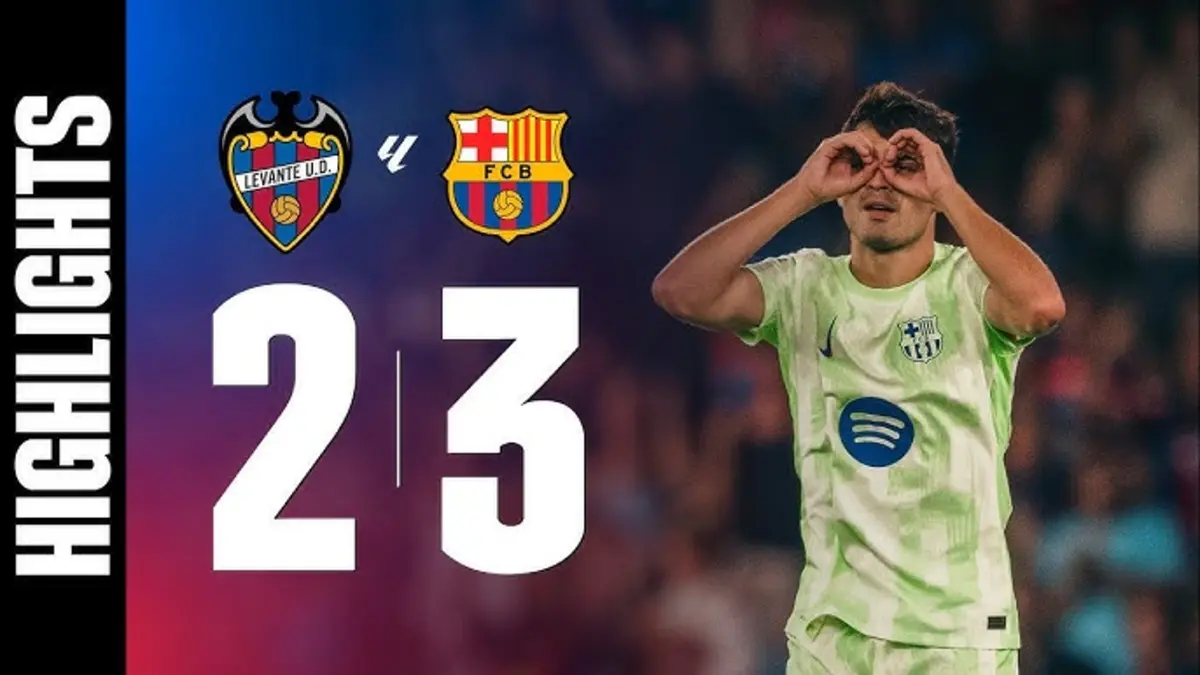 Levante - FC Barcelone résumé vidéo du match. Victoire du Barca (2 - 3).