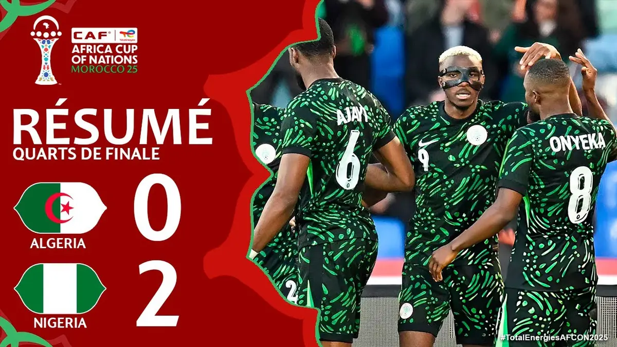 Algérie - Nigeria résumé vidéo du match (0 - 2). L'Algérie est éliminée ...